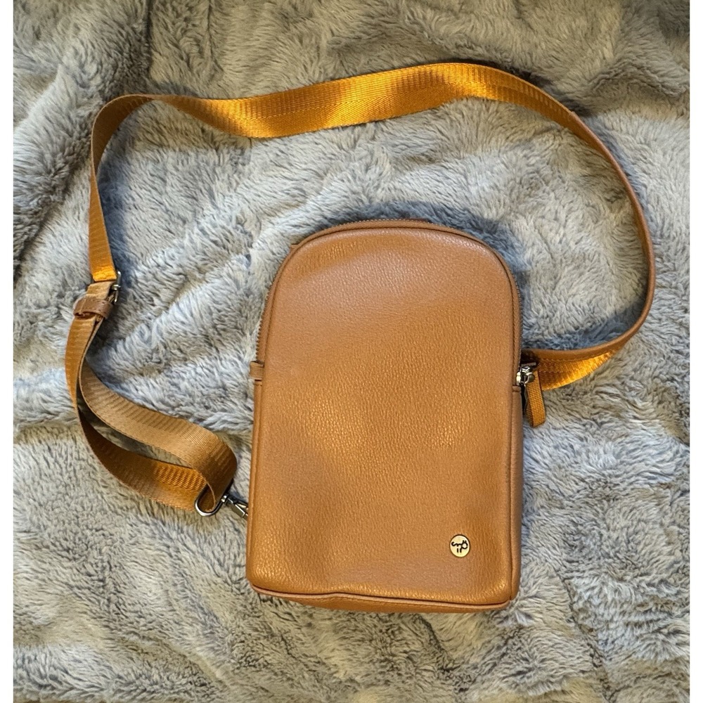 INICAT Women's Sling Crossbody Bag Shoulder Bag Mini Faux Leather Light Brown